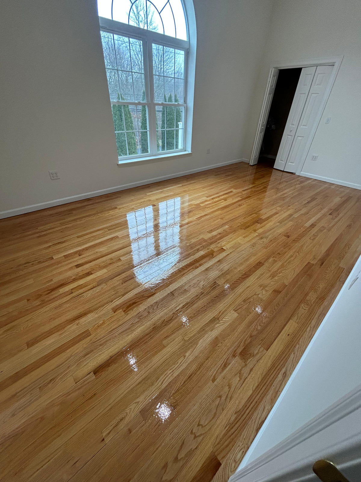 Hardwood floor refinishing in Middlebury CT — sanded, stained, and sealed by licensed Connecticut handyman Hogan's Handyman Services. — Hogan’s Handyman Services